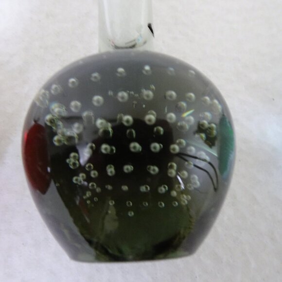 Controlled Bubble Bud Vases Ball Bottom Set of 4 Red Gray Blue Green MCM Vintage - Picture 5 of 15